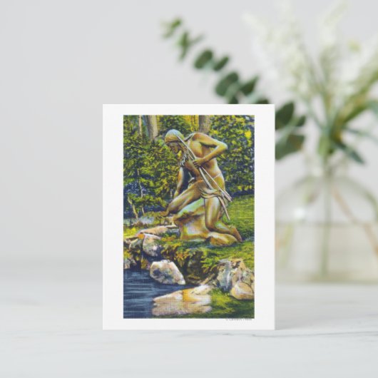 State Park Indian Statue Briefkaart (Staand voorkant)