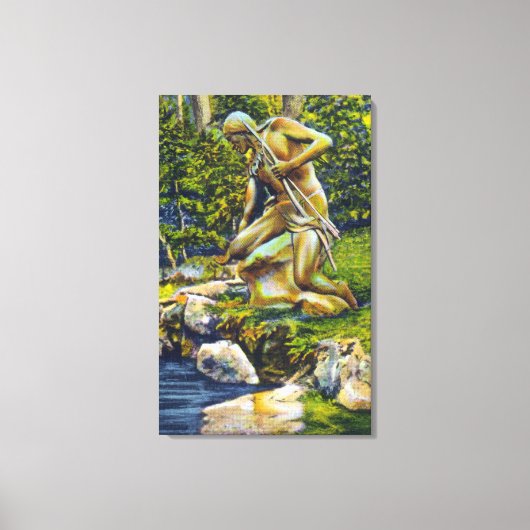 State Park Indian Statue Canvas Afdruk (Voorkant)