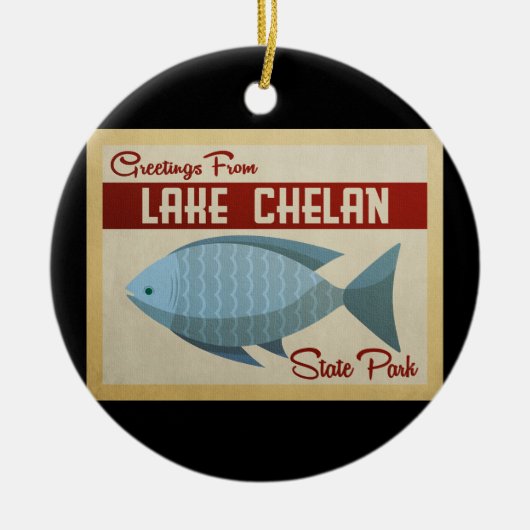State Park Lake Chelan Keramisch Ornament (Voorkant)