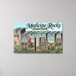 State Park Medicine Rocks, Montana Canvas Afdruk