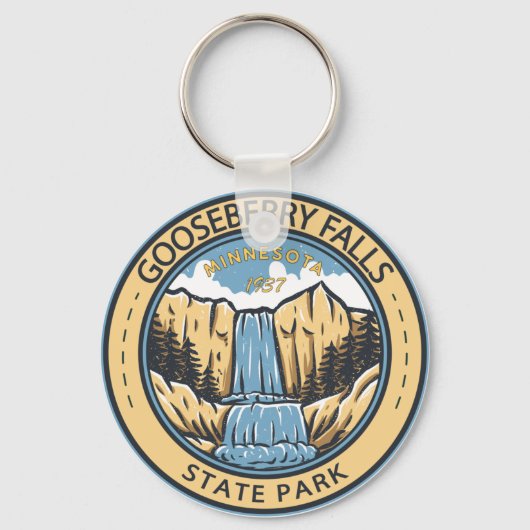 State Park Minnesota Badge Gooseberry Herfsten Sleutelhanger (Voorkant)