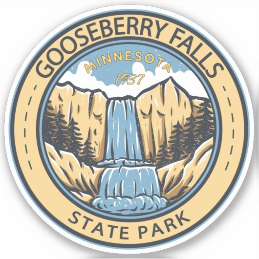 State Park Minnesota Badge Gooseberry Herfsten Sticker (Voorkant)