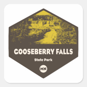 State Park Minnesota Gooseberry Herfsten Vierkante Sticker