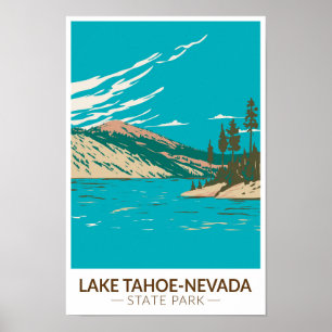 State Park Nevada  meer van het meer van Tahoe Nev Poster
