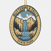 State Park New York Badge Herfsten Keramisch Ornament (Rechts)