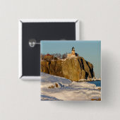 State Park Split Rock Lighthouse op Lake Vierkante Button 5,1 Cm (Voorkant /achterkant)