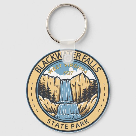State Park West Virginia Badge Herfsten Blackwater Sleutelhanger (Voorkant)