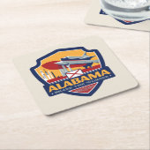 State Pride | Alabama Vierkante Kartonnen Onderzetter (Schuin)