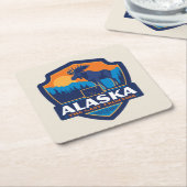State Pride | Alaska Vierkante Kartonnen Onderzetter (Schuin)