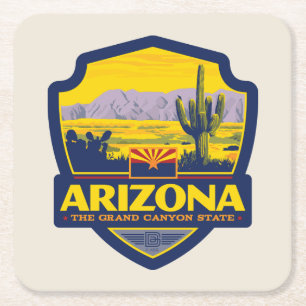 State Pride Arizona 2 Vierkante Kartonnen Onderzetter