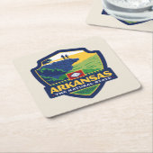 State Pride | Arkansas Vierkante Kartonnen Onderzetter (Schuin)