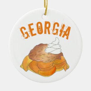 State Pride Atlanta Georgia Southern Peach Cobbler Keramisch Ornament