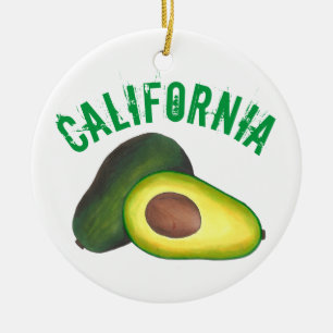 State Pride CA California Ripe Avocado Foodie Keramisch Ornament