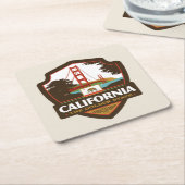 State Pride | Californië Vierkante Kartonnen Onderzetter (Schuin)
