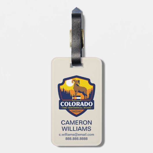 State Pride | Colorado Bagagelabel (Achterkant verticaal)
