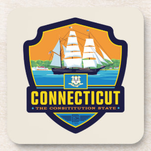 State Pride Connecticut Bier Onderzetter