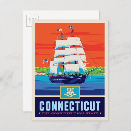 State Pride | Connecticut Briefkaart (Voorkant / Achterkant)