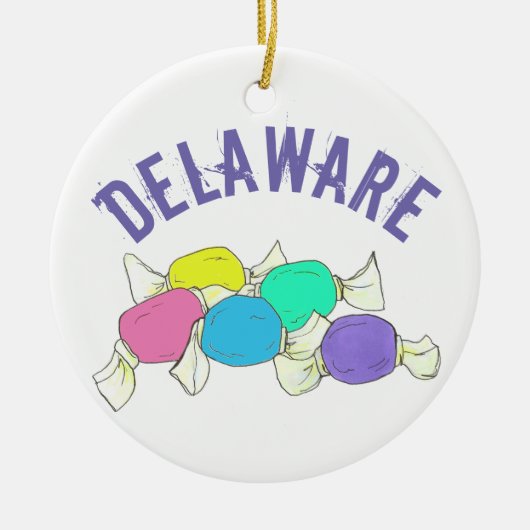State Pride Delaware Beach Salt Water Taffy Keramisch Ornament (Voorkant)