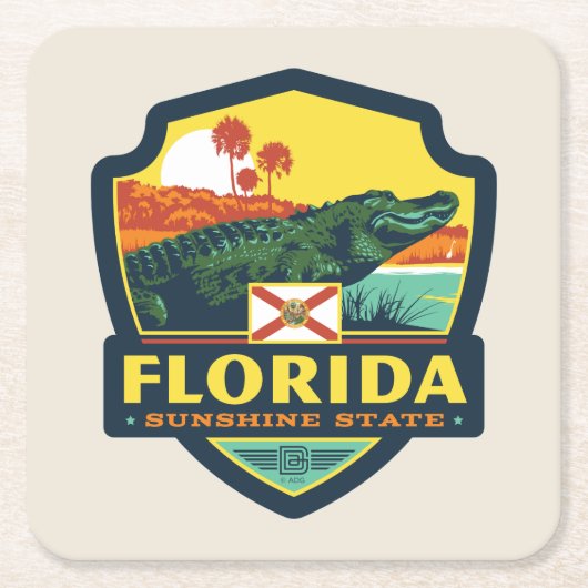 State Pride | Florida Vierkante Kartonnen Onderzetter (Voorkant)
