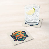 State Pride | Georgië Vierkante Kartonnen Onderzetter (Insitu)