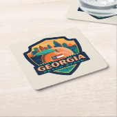 State Pride | Georgië Vierkante Kartonnen Onderzetter (Schuin)