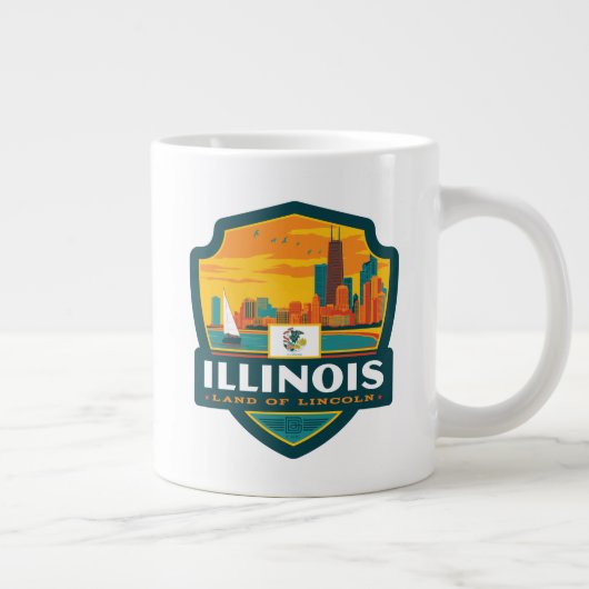 State Pride | Illinois Extra Grote Beker (Rechts)