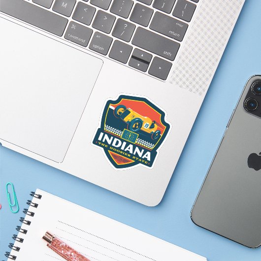 State Pride | Indiana Sticker (Laptop met iPhone)