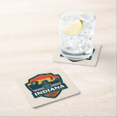 State Pride | Indiana Vierkante Kartonnen Onderzetter (Insitu)