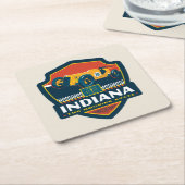 State Pride | Indiana Vierkante Kartonnen Onderzetter (Schuin)