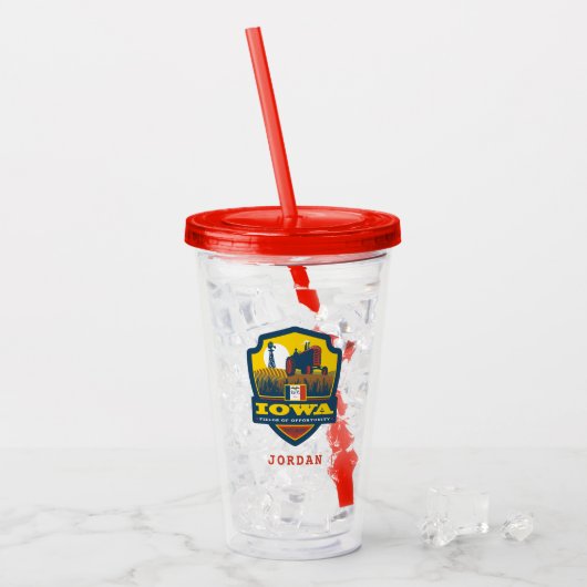 State Pride | Iowa Acryl Drinkbeker (Voorkant ijs)