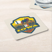 State Pride | Iowa Vierkante Kartonnen Onderzetter (Schuin)