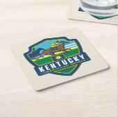 State Pride | Kentucky Vierkante Kartonnen Onderzetter (Schuin)