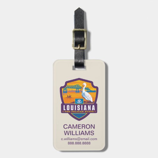 State Pride | Louisiana Bagagelabel (Voorkant verticaal)