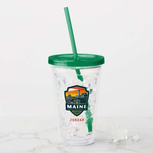 State Pride | Maine Acryl Drinkbeker (Voorkant ijs)
