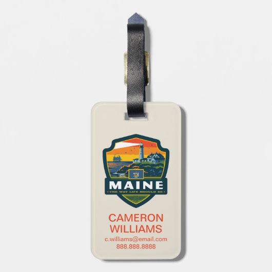 State Pride | Maine Bagagelabel (Achterkant verticaal)