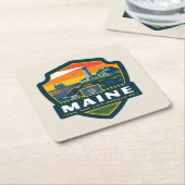 State Pride | Maine Vierkante Kartonnen Onderzetter (Schuin)