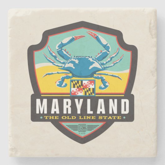 State Pride | Maryland Stenen Onderzetter (Voorkant)