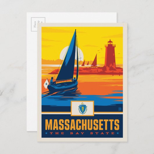 State Pride | Massachusetten Briefkaart (Voorkant / Achterkant)