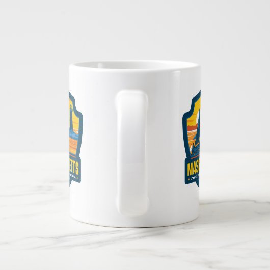 State Pride | Massachusetten Extra Grote Beker (Achterkant)