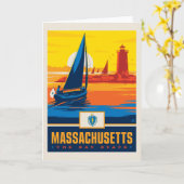 State Pride | Massachusetten Kaart (Gele Bloem)