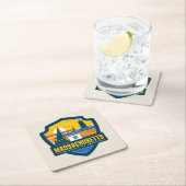 State Pride | Massachusetts Vierkante Kartonnen Onderzetter (Insitu)