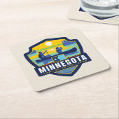 State Pride | Minnesota Vierkante Kartonnen Onderzetter (Schuin)
