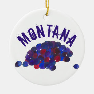 State Pride Montana Huckleberries Blue Huckleberry Keramisch Ornament