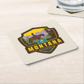 State Pride | Montana Vierkante Kartonnen Onderzetter (Schuin)