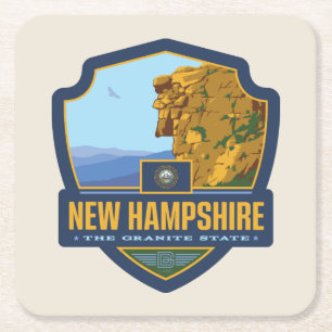 State Pride   New Hampshire Vierkante Kartonnen Onderzetter