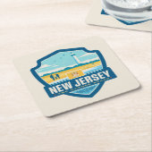 State Pride | New Jersey Vierkante Kartonnen Onderzetter (Schuin)