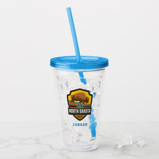 State Pride | North Dakota Acryl Drinkbeker (Voorkant ijs)