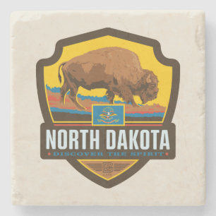 State Pride North Dakota Stenen Onderzetter