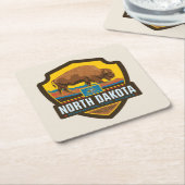 State Pride | North Dakota Vierkante Kartonnen Onderzetter (Schuin)