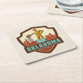 State Pride | Oklahoma Vierkante Kartonnen Onderzetter (Schuin)